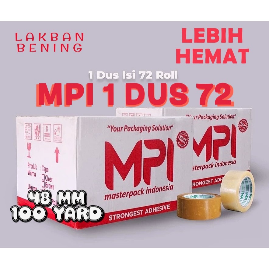 

1 DUS Lakban Bening - Lakban Bening MPI Ekonoomis 48MM 100 YARD 1 DUS Isi 72 ROLL HEMAT