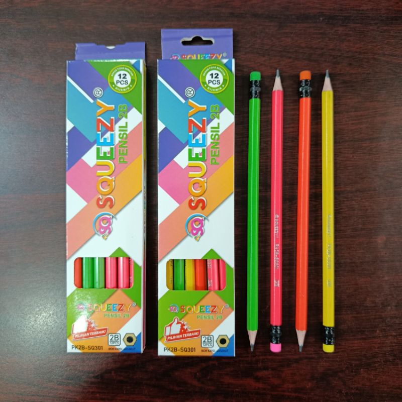 

Pensil 2B Squeezy (Sudah diraut + Ada Penghapus) / Lusin