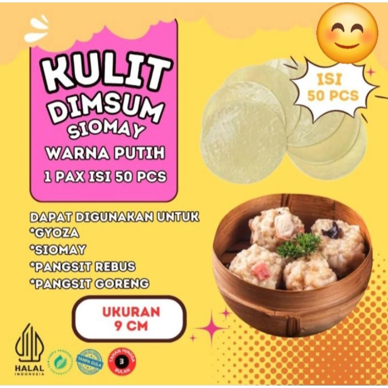 

kulit dimsum/siomay/pangsit ukuran 9cm isi 50 lembar
