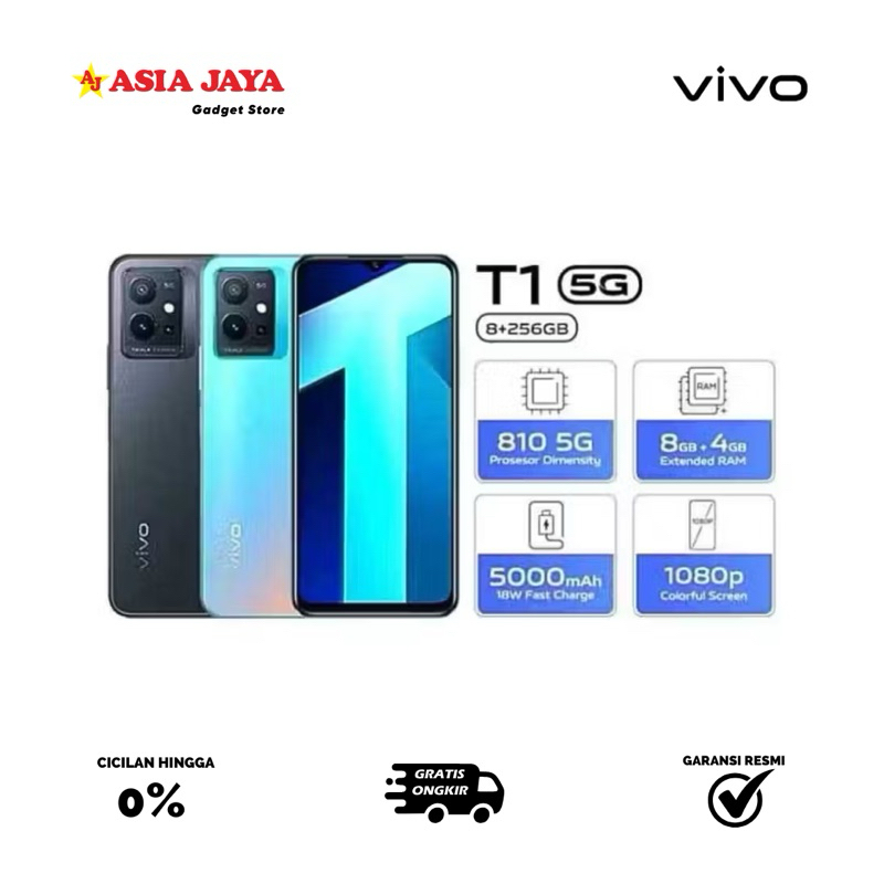 [EX DISPLAY] VIVO T1 5G Ram 8/256GB, Procesor Dimension 810 5G, Baterai 5000 mAh Kelengkapan Fullset