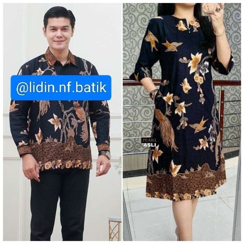 dress couple keluarga dress batik modern couple hitam