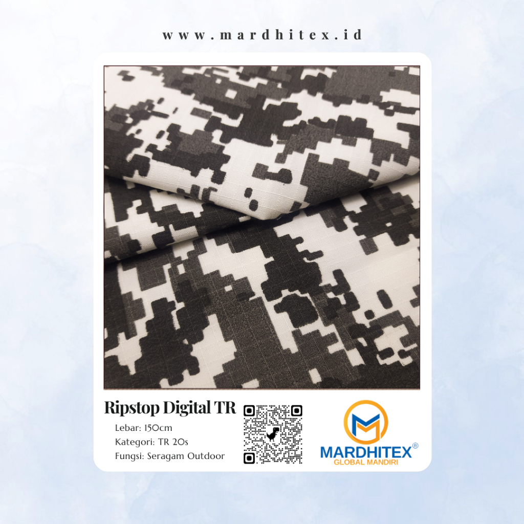 Kain Loreng Army Digital Ripstop TR, High Quality, Eceran Per Meter
