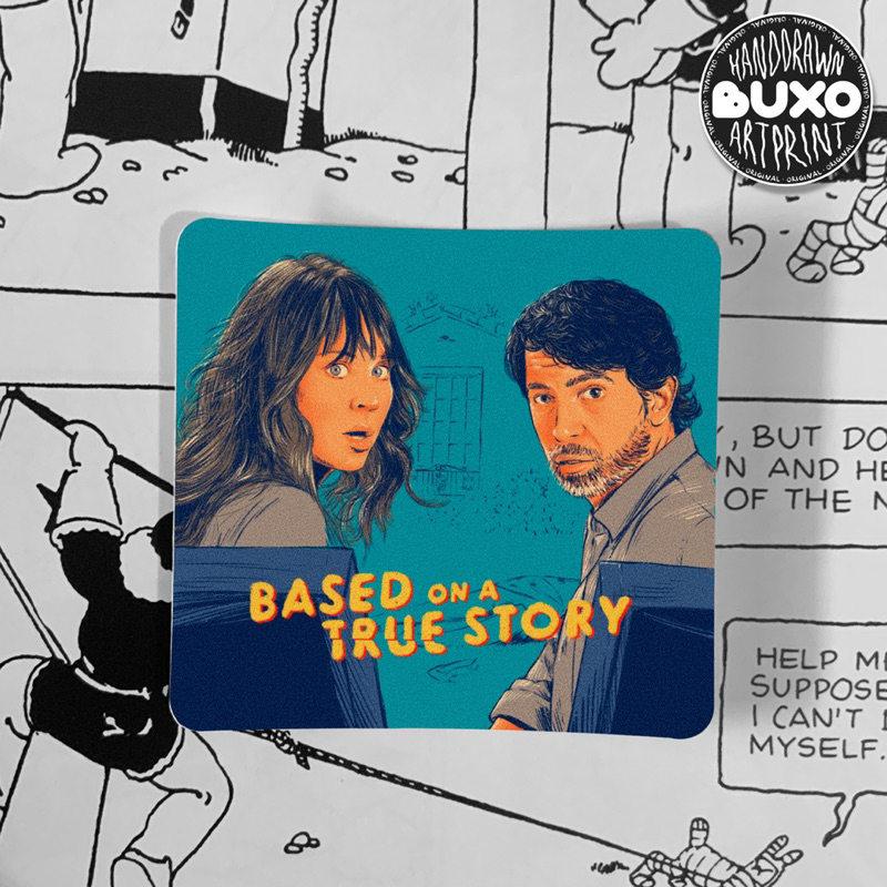 

buxo - BASED ON A TRUE STORY vinyl sticker / sticker film movie series lucu stiker laptop tumbler