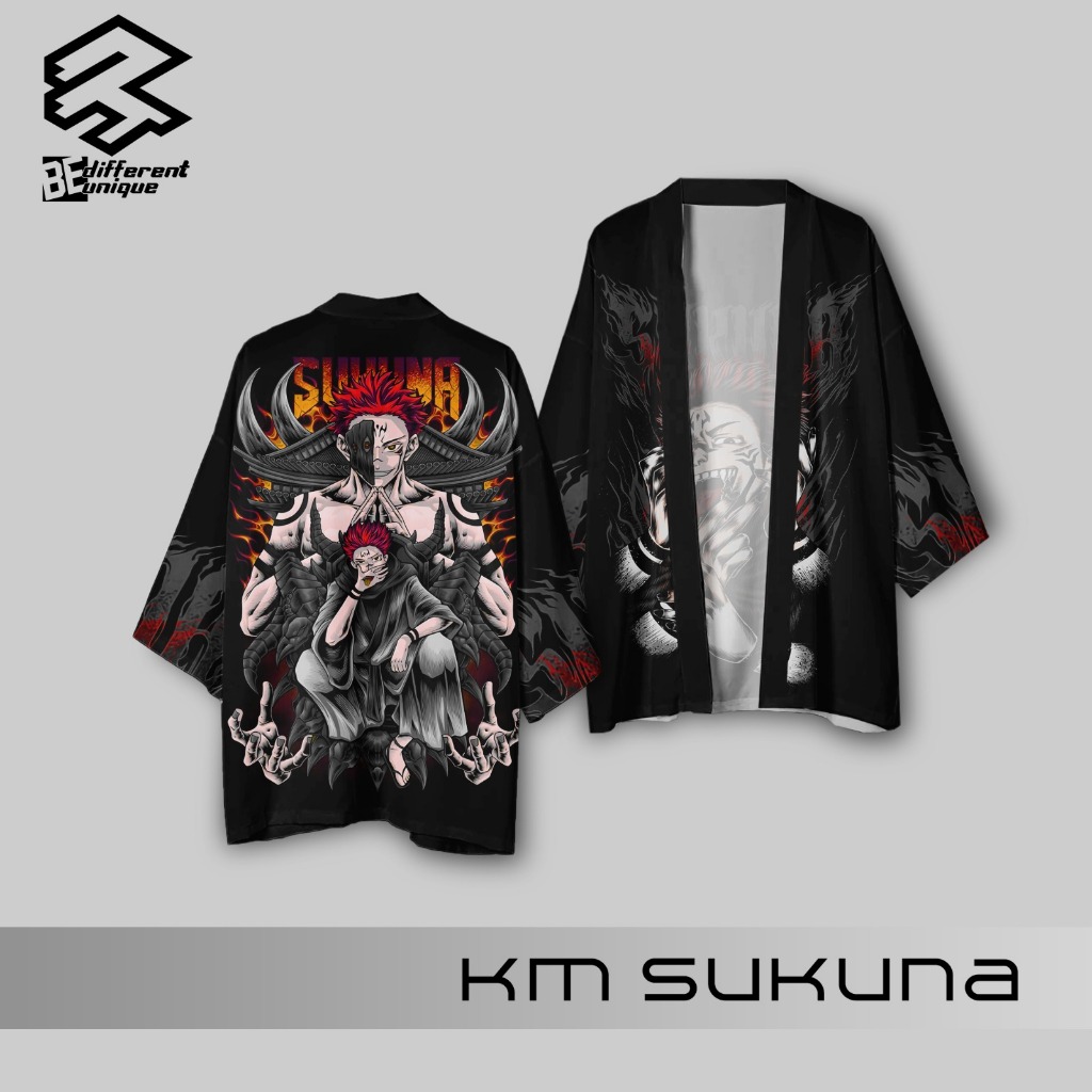 Haori Kimono Outer Outwear Casual  FullPrint Anime Jujutsu Kaisen Sukuna