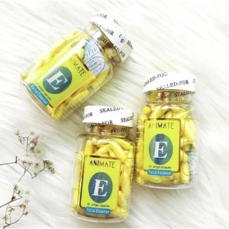 Animate E Facial Essence Instant Whitening - Serum Wajah Isi 60 Kapsul / Vitamin E untuk Wajah