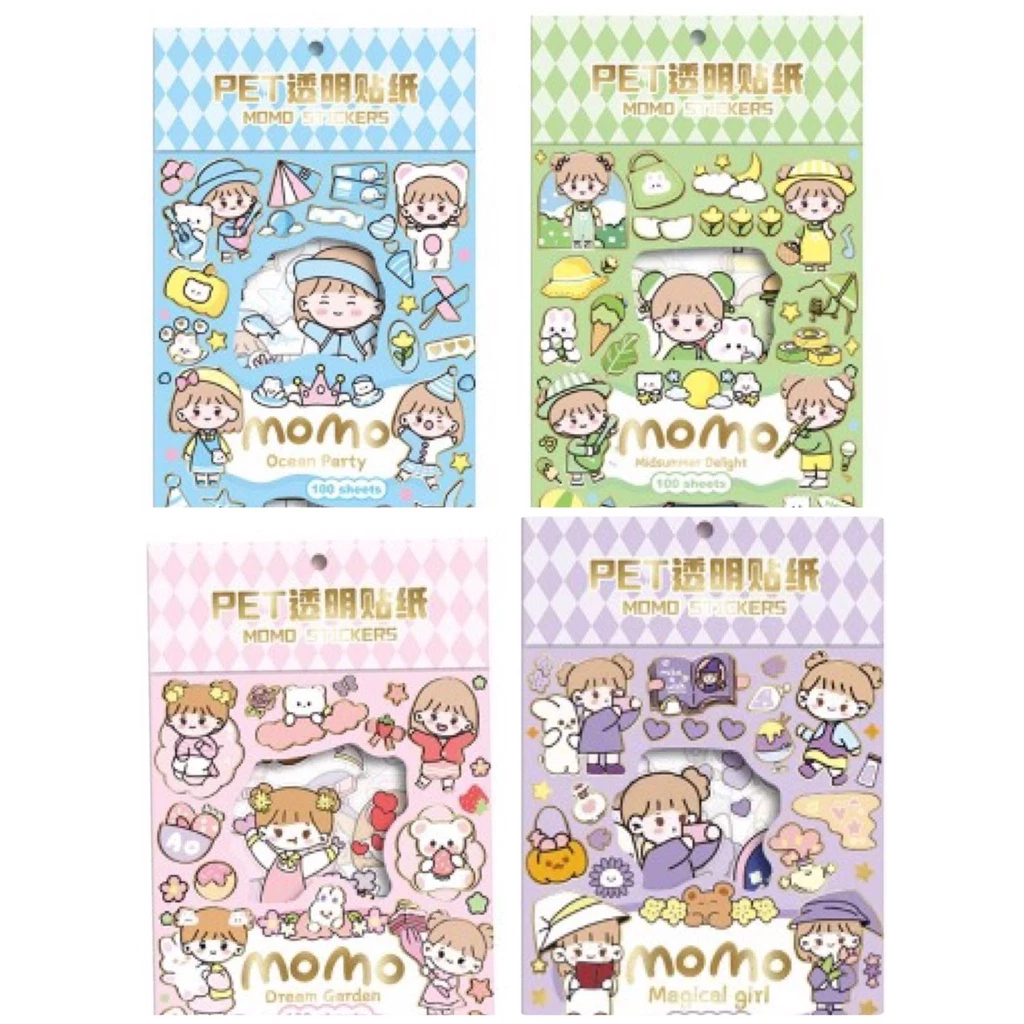 3D Sticker Box NONO / MOMO 2D Dekorasi Anak Perempuan Journal Aesthetic / Jurnal Binder Stiker Box 1