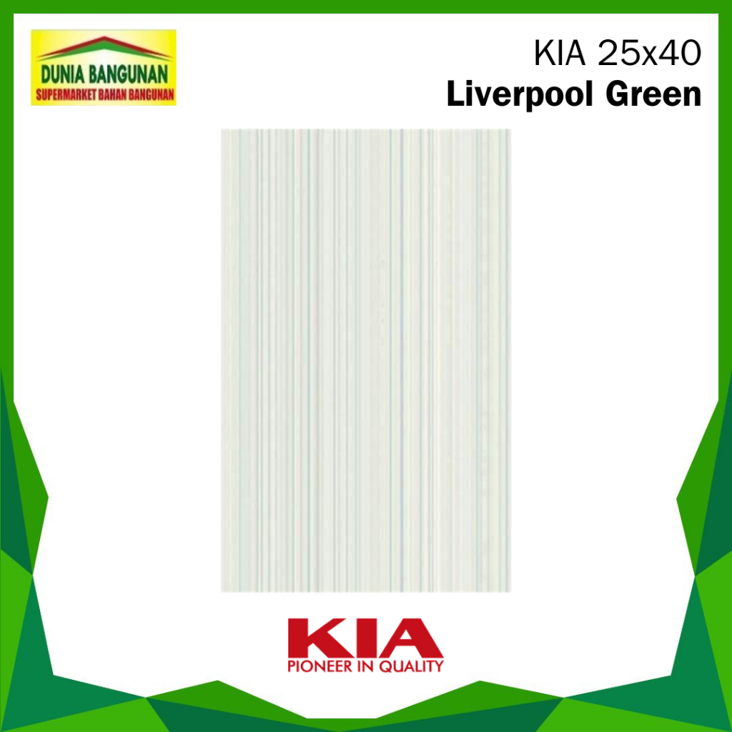 Keramik 25x40 KIA Liverpool Green Keramik Dinding Kamar Mandi / Keramik Glossy/ Keramik Dapur / Kera