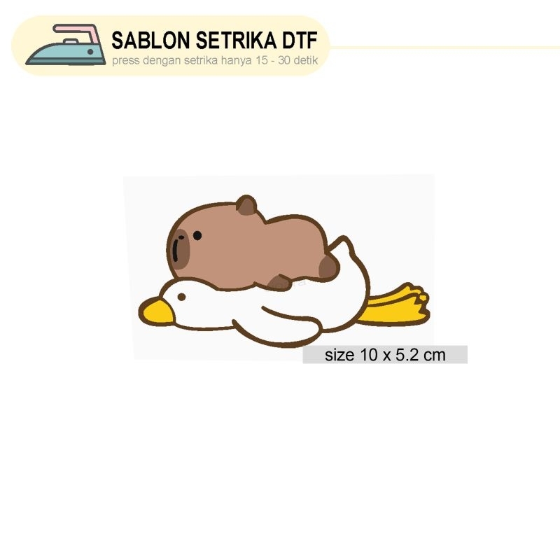 

Stiker Sablon Duck & Capybara Flying
