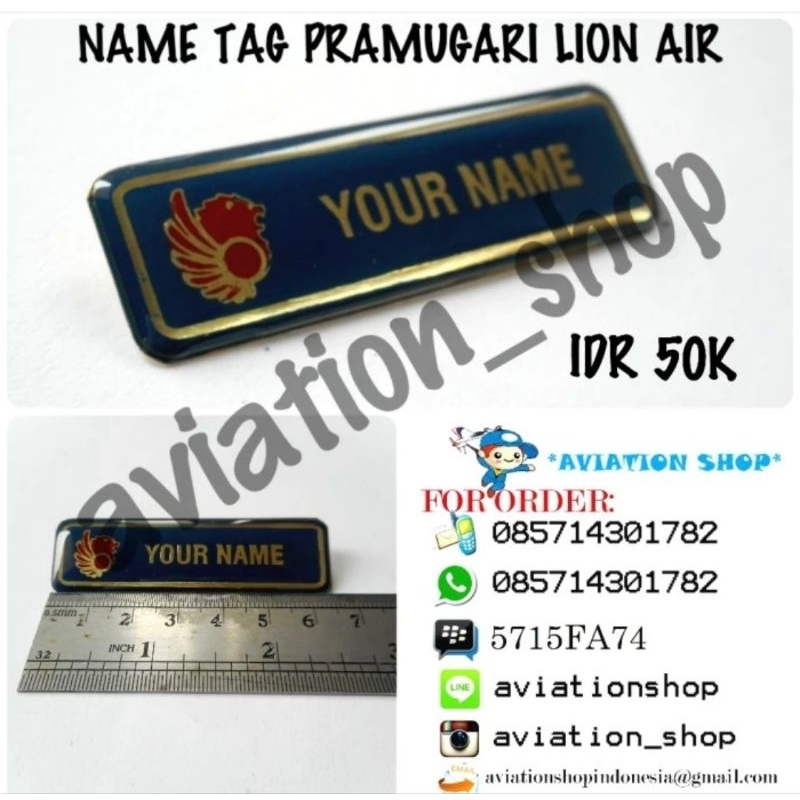 NAME TAG PRAMUGARI LION AIR