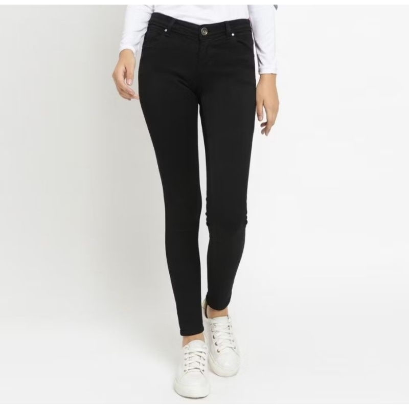 C2 Outfitters Flamoush Latifa Black Jeans Ultra Slim Wanita SIZE XL