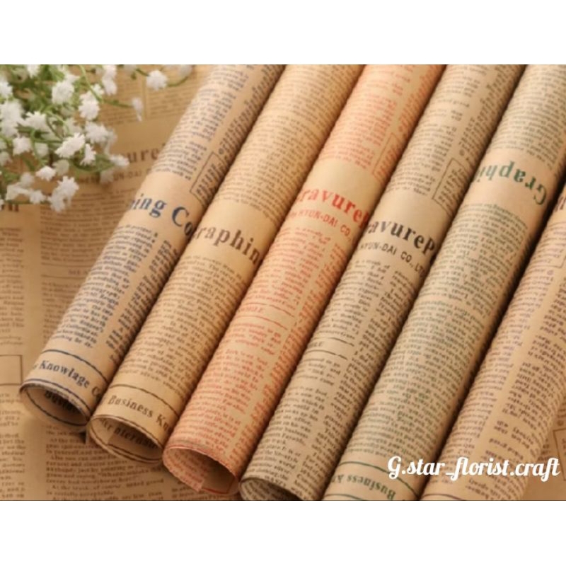 

kertas kado motif koran Aesthetic flower Wrapping paper non waterproof kertas Buket motif per lembar