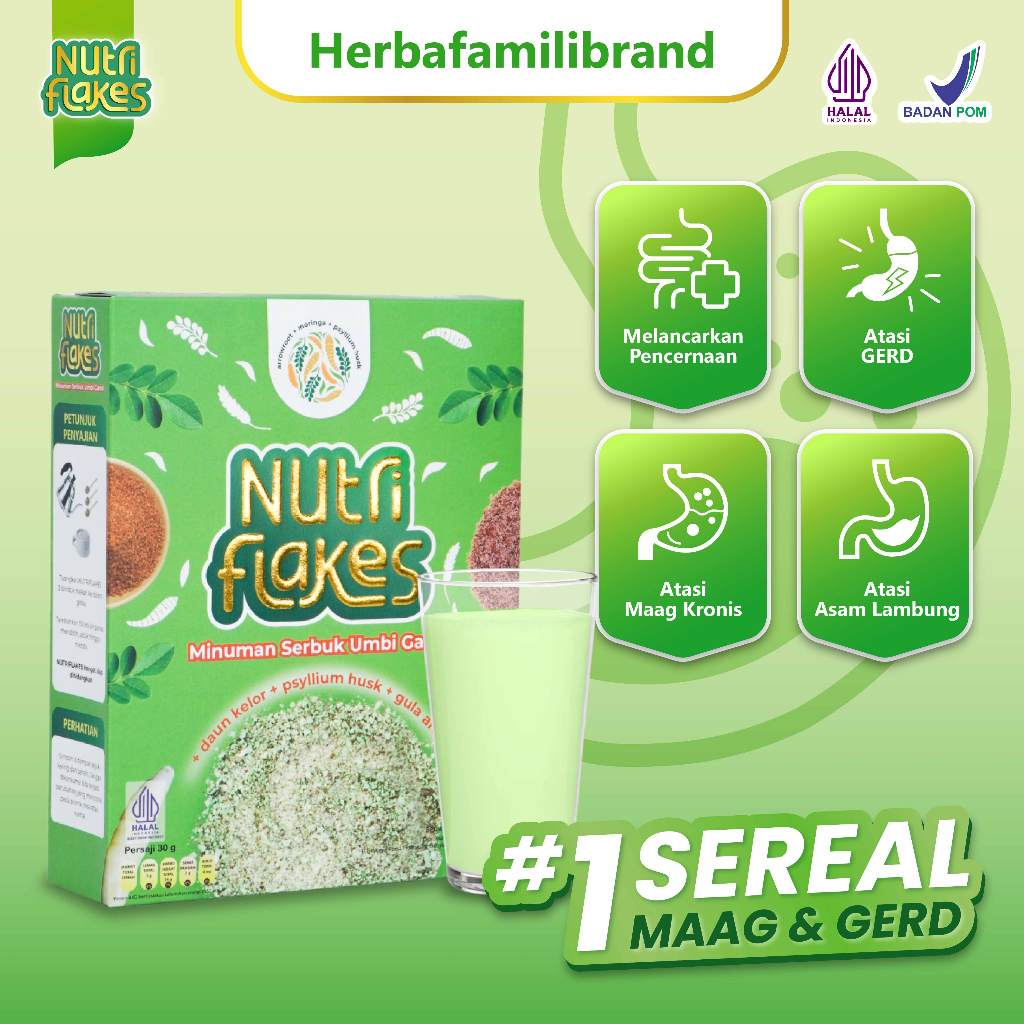 

Nutriflakes Original Sereal Umbi Garut Untuk Asam Lambung Gerd Maag Mag 280gr