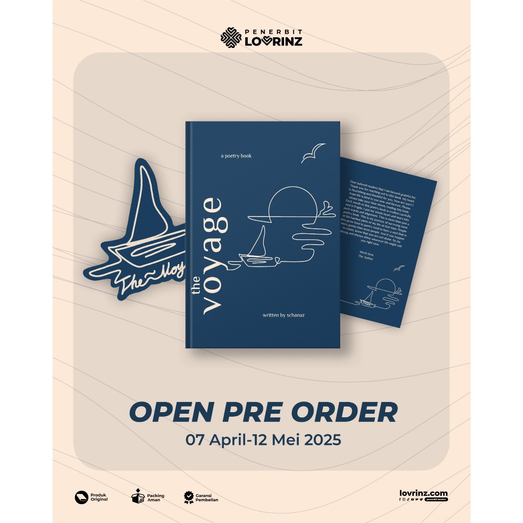 Buku Puisi Bahasa Inggris / Poetry Book The Voyage - Schanaz Purnama Penerbit Lovrinz