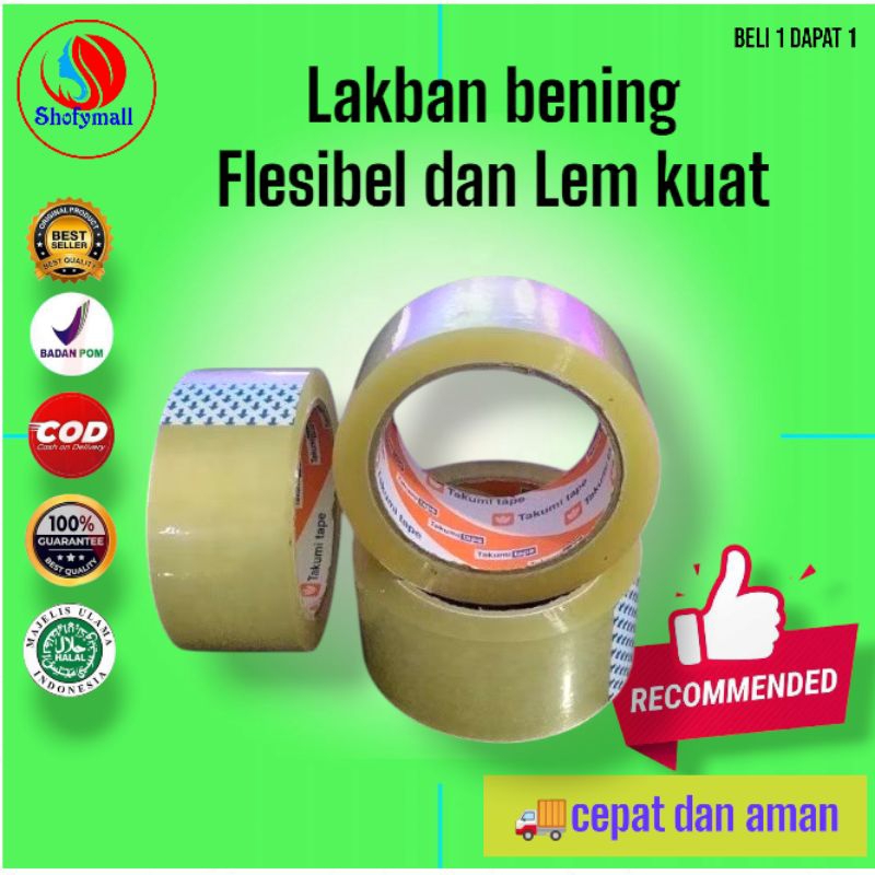

Lakban Bening Daya Lengket Kuat 45mm x 100 yard Termurah - 1Roll