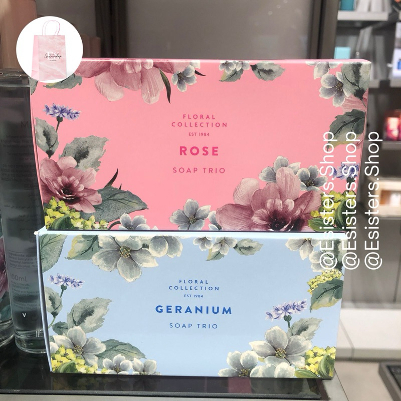 Marks and Spencer Soap Trio Geranium Rose Magnolia Lavender Sabun Mandi Batang M&S Mark Spencer ORI