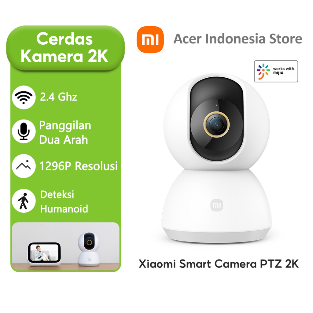 Xiaomi 360° Smart Home Security Camera Mi PTZ 2K Webcam 1296P AI Human Detection Work with Mijia APP