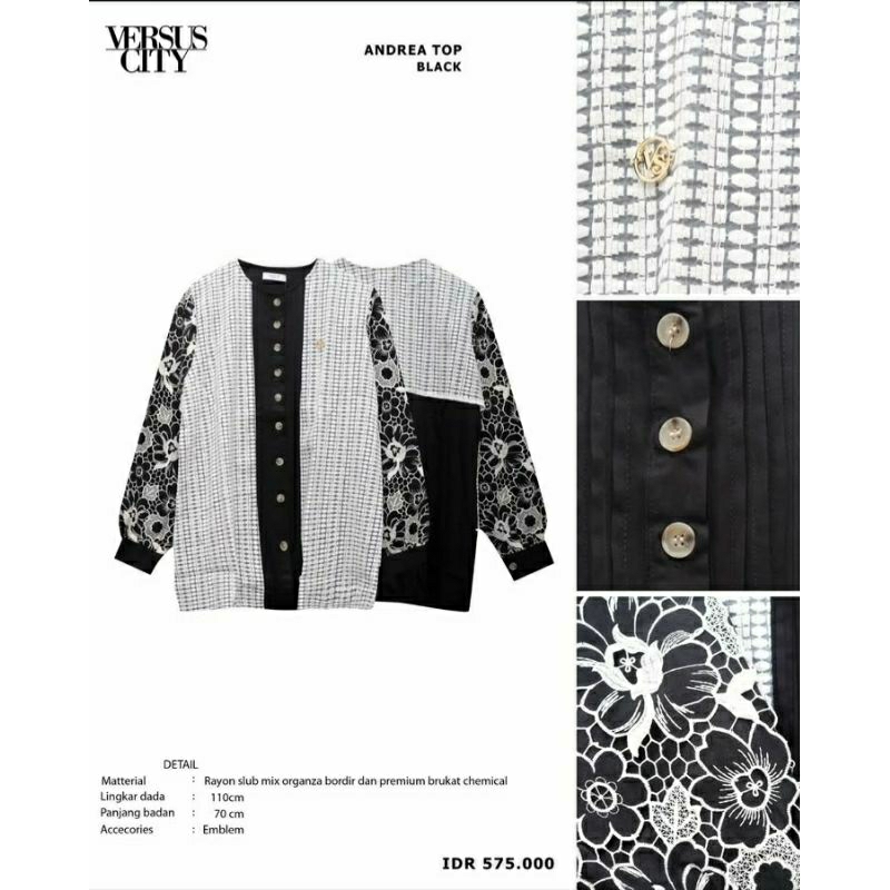 preloved andrea top black by versus city