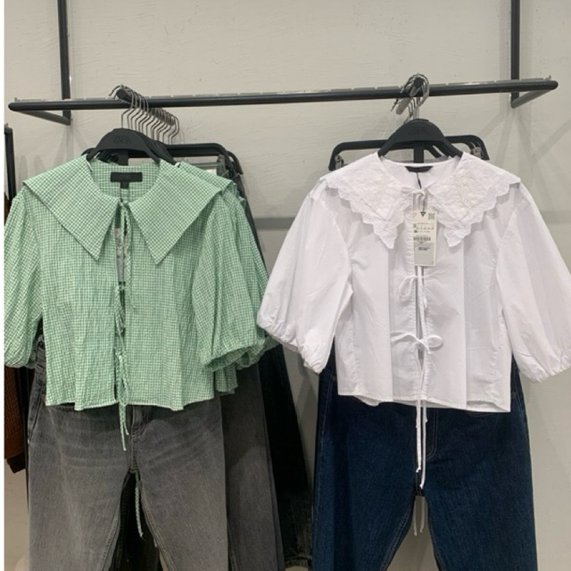 kemeja zara basic stripe  polos logo bestseller popline oversize new original store Freepaperbag |ja