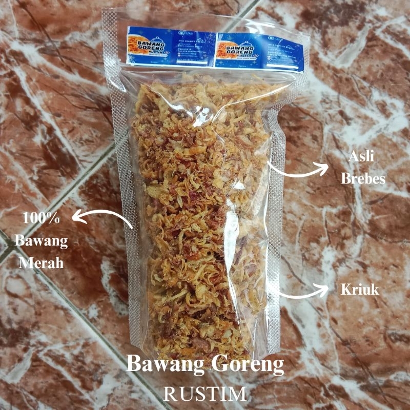 

Bawang Goreng Rustim 100gr Pouch [Bawang Goreng Premium, Asli Brebes] [Bawang Merah Goreng Asli] [Bawang Goreng Asli]
