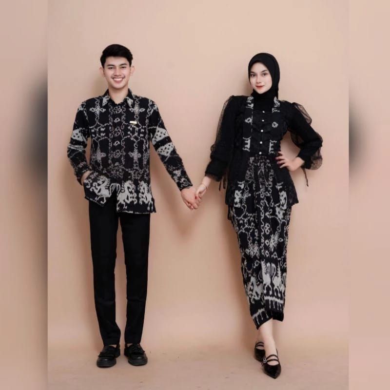 Setelan Wanita Baju Tenun Couple Set pasangan Terbaru - Cocok buat Kondangan