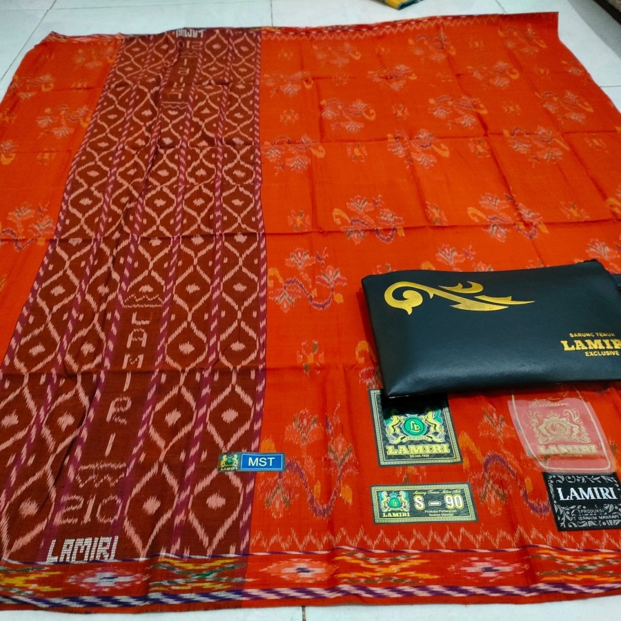 Sarung Lamiri S90 MST Kembang Asli Jahit Tengah Termurah - Hijau Amry