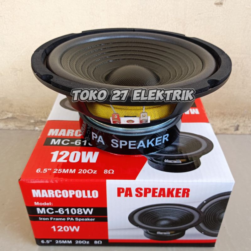 Speaker Woofer Marcopolo 6,5 inch MC 6108 W 120 WATT