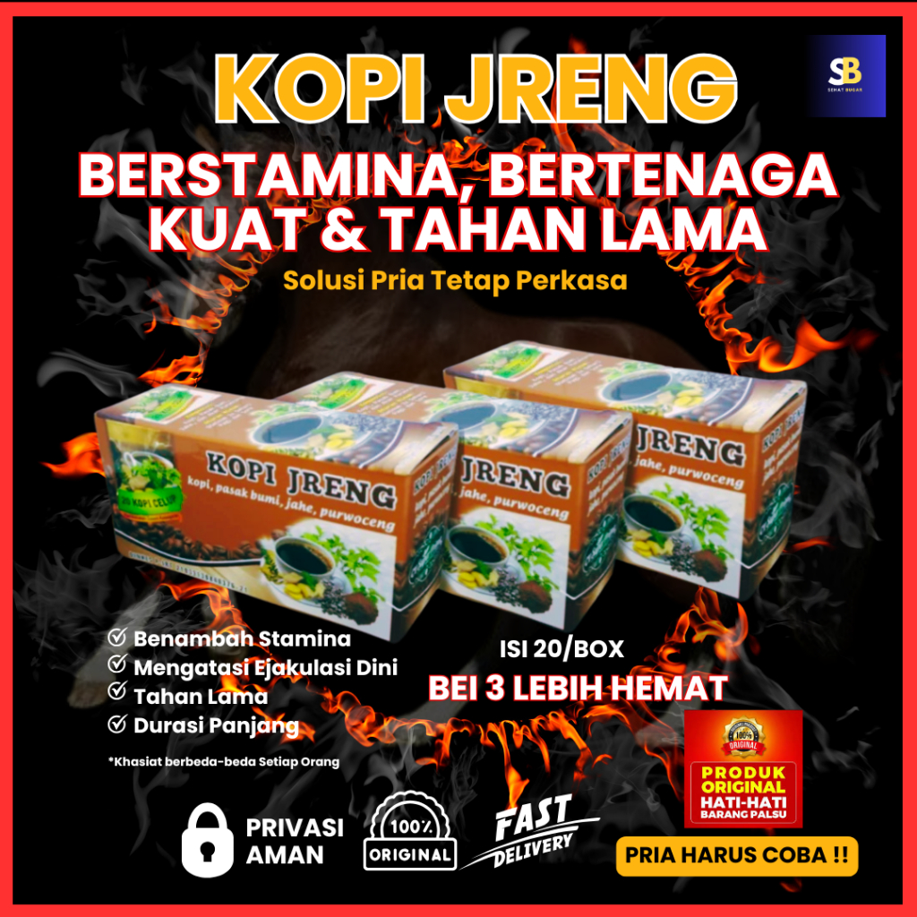 Kopi Jreng - Kopi Penambah Stamina Pria Bikin Kuat Tahan lama - Kopi Jreng 100% Original 3 BOX