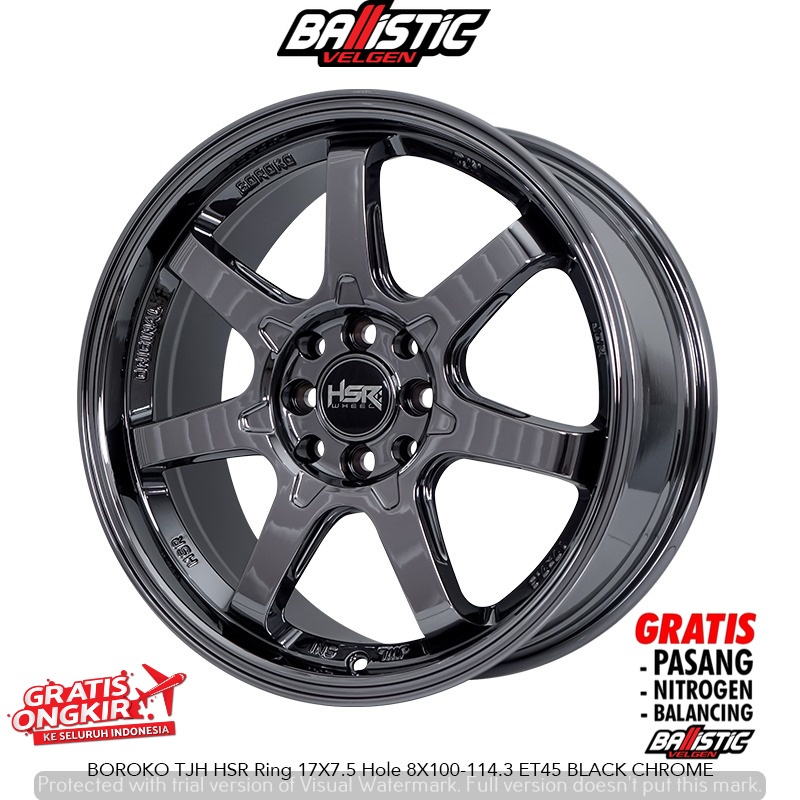 Velg Mobil Honda Freed Mobilio Rocky Raize Ring 17 HSR Boroko Srd Warna Chrome