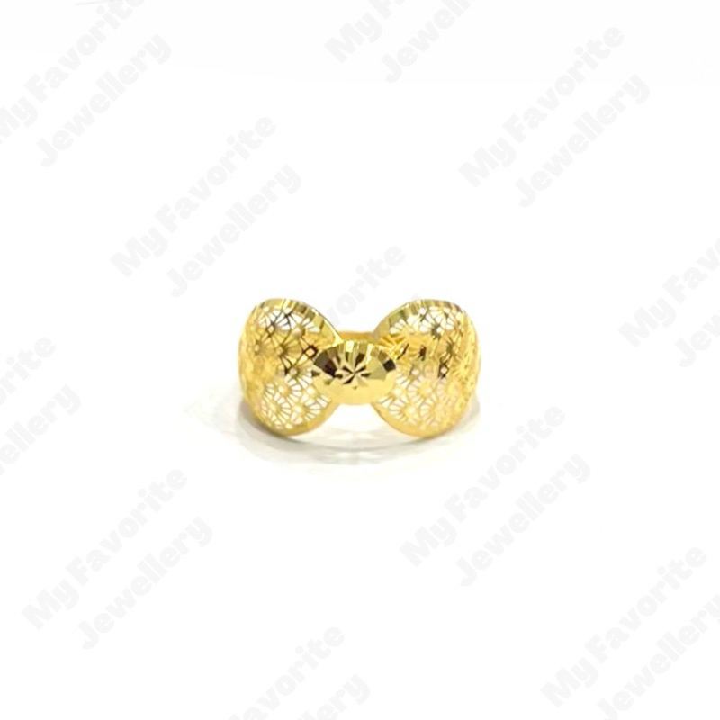 Cincin Emas Krawang Kristal Model Lebar Uk18 EMAS ASLI Kadar 700 16K