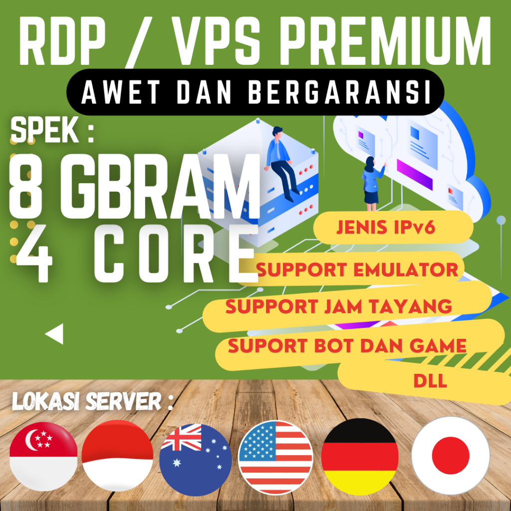 RDP HARIAN MURAH 4CPU 8GBRAM SUPPORT EMULATOR / RDP HARIAN