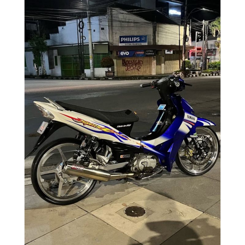 (BISA COD) STRIPING JUPITER Z CW 2005 STICKER MOTOR STANDARD ORIGINAL YAMAHA JUPITER Z CW BIRU PUTIH