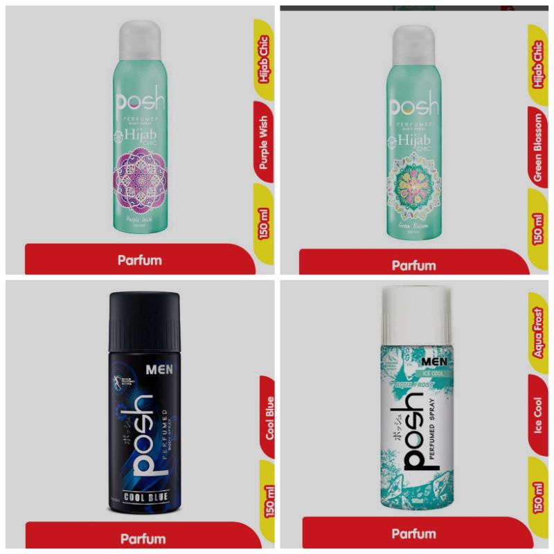 Posh Body Spray Women 15ml/ Posh Body Spray Men 150ml