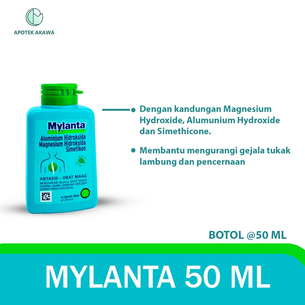 MYLANTA CAIR RASA MINT 50ML / ANTASID / MYLANTA / APOTEK AKAWA