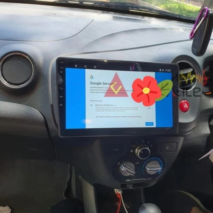 Frame Head unit Android 9 inch Brio Brv Mobilio 2012 -2015
