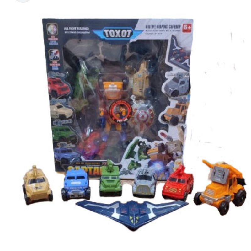 Mainan Figure Robot Tobot Giga 7 Transform Mobil Captain 7in1 Lampu LED Robot Toxot Captain RB6