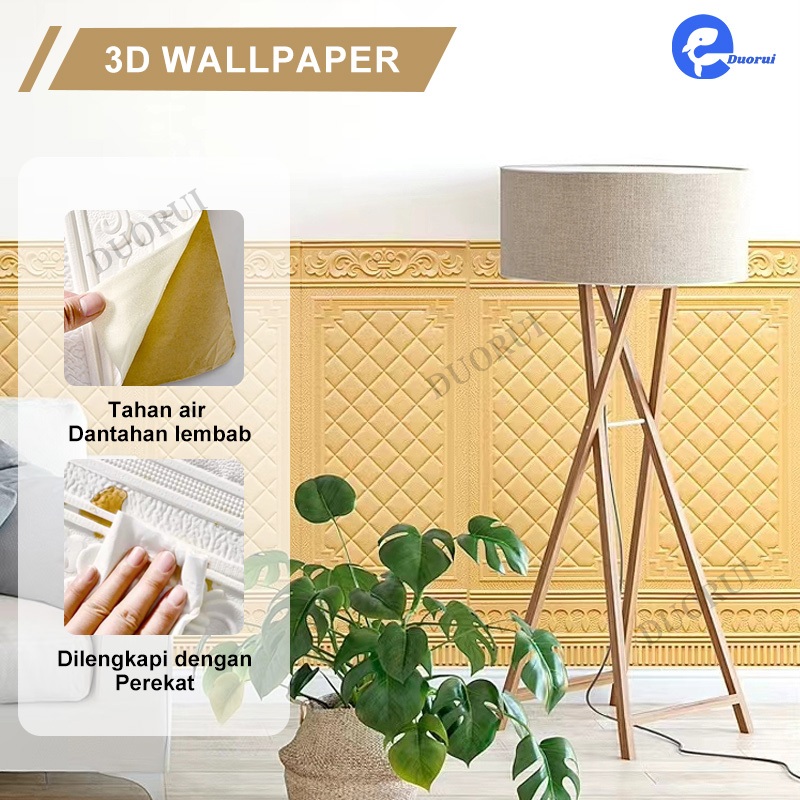 Wallpaper Dinding 3D Foam Motif PINTU BATIK 70x90 CM TEBAL 5MM | Wallpaper Walfoam 3D Wallstikers