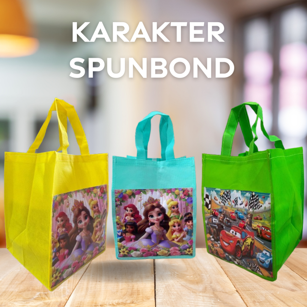 

1 PCS Tas Karakter Ulang Tahun Dus 20 / R10 K Spunbond Kombinasi Karakter