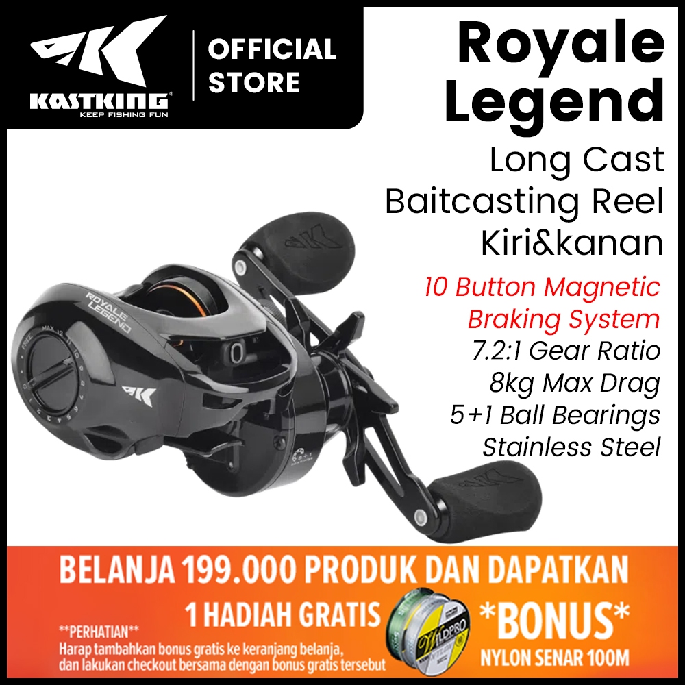 [OFFICIAL] KASTKING ROYALE LEGEND XCD Reel BC Long Cast Reel Pancing Baitcasting Kanan/Kiri Bait Cas