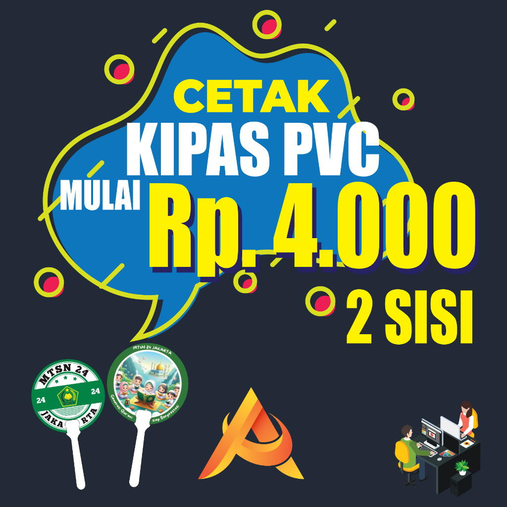 CETAK KIPAS PVC, PRINT KIPAS CUSTOM PVC