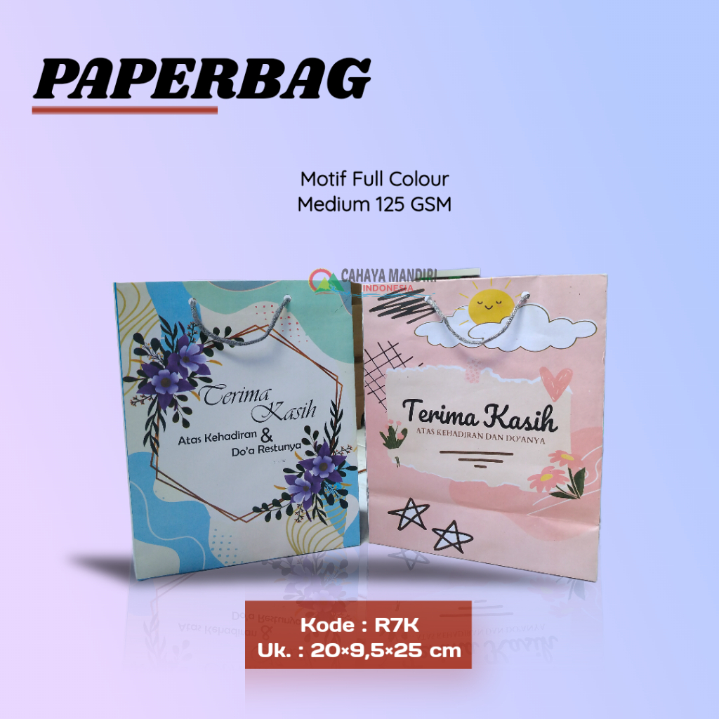 

PAPERBAG FULL COLOUR (Ukuran 20×10×25)TAS HAJATAN