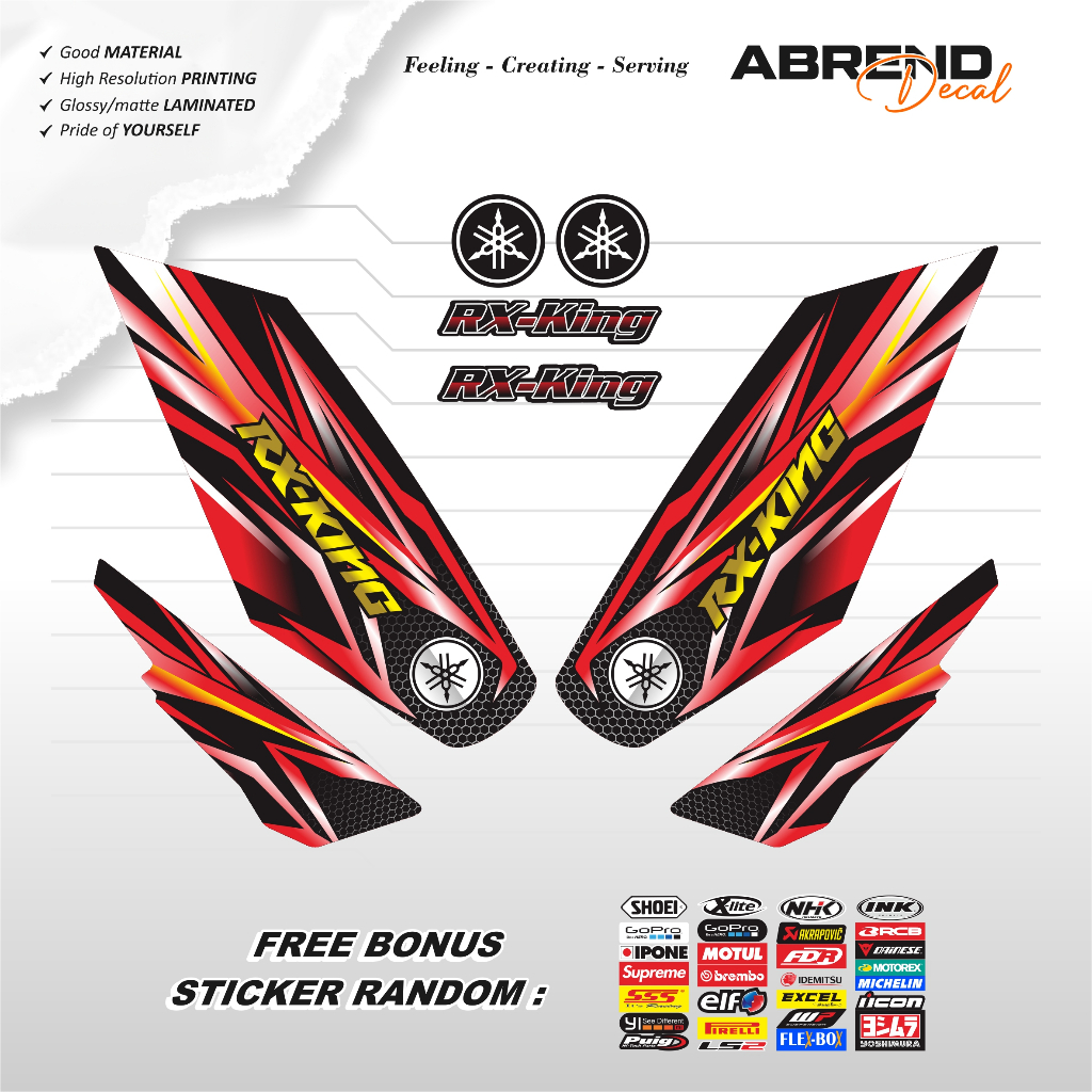 ABREND DECAL STRIPING RX KING GRAFIS CUSTOM / STIKER RX KING / STICKER RX KING / STOCK DECAL LIST