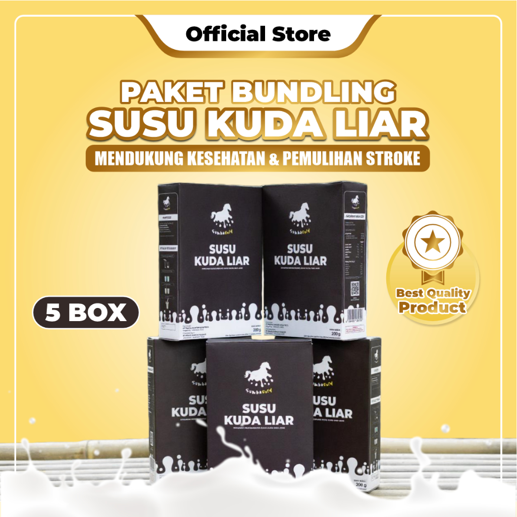 

SumbaGold - Susu Kuda Liar Ampuh Atasi Stroke Kebas dan Kesemutan Paket Bundling 5 Box