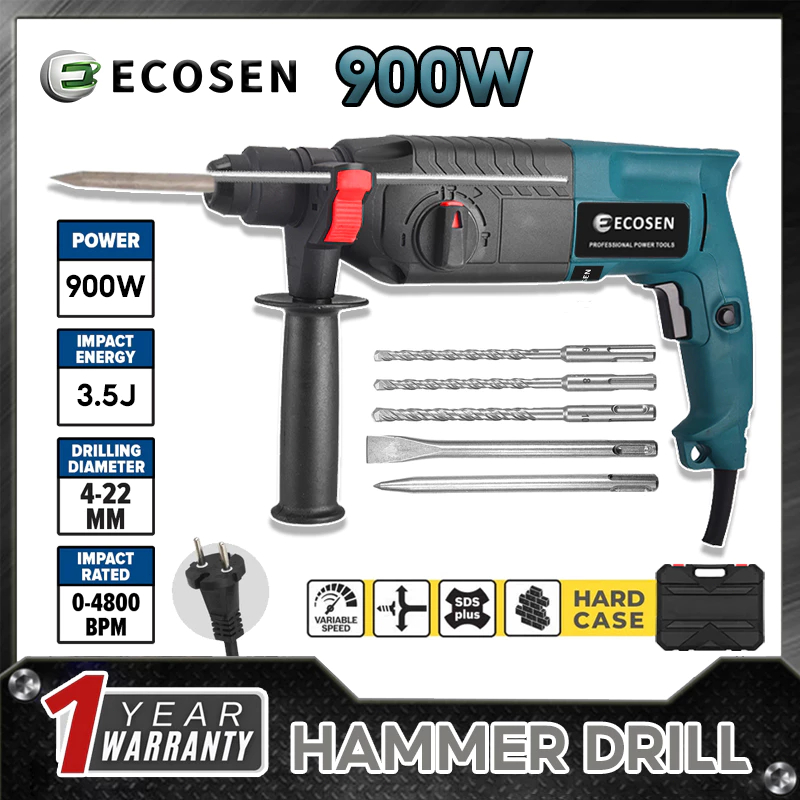 ECOSEN Hammer Drill Bor Rotary Mesin Bobok Beton Jack Hammer Drill Mesin Bor Beton Bor Drill Beton M