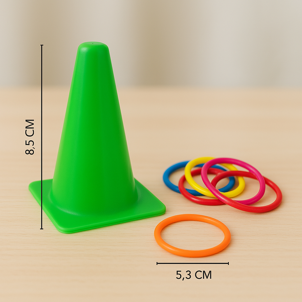 Mainan  Mini Cone Ring/ Lempar Gelang Mini /  Mainan Lempar Cincin Kerucut Cone Ring