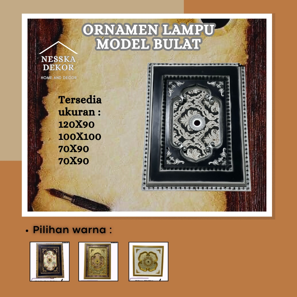 Ornamen Lampu Besar 90x120cm / Ornamen Plafon PVC / Ornamen Plavon PVC / Lampu Plafon PVC / Ornamen 
