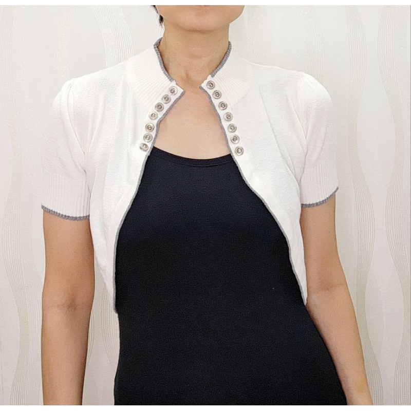 Cardigan Crop Putih