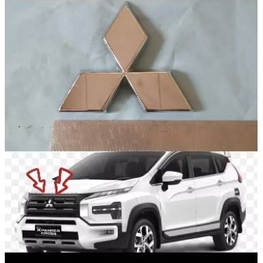 pemblem logo gril bumper depan expander l 300 dan sejenis ful crome original diameter 13 cm