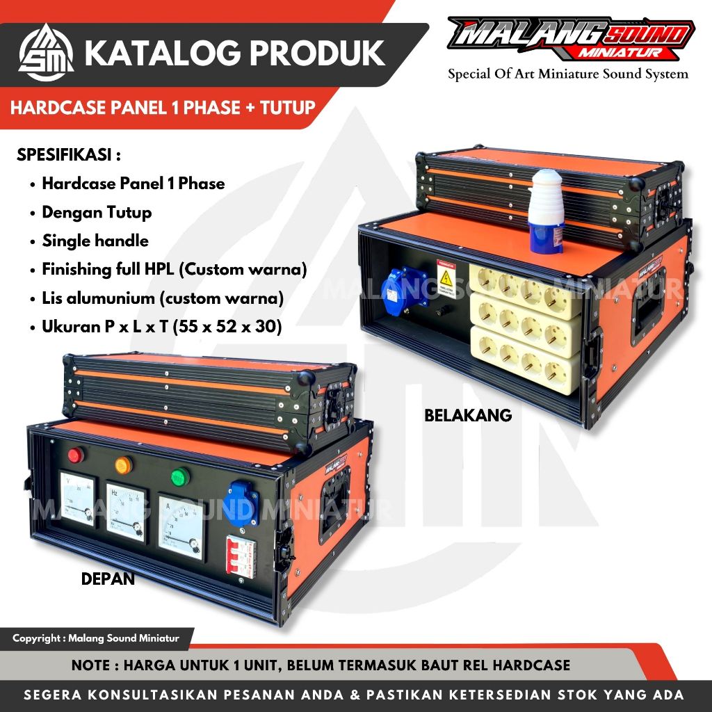 HARDCASE PANEL 1 PHASE DENGAN TUTUP