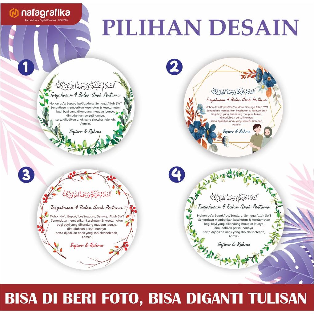 

STIKER TASYAKURAN 4 BULANAN STICKER ACARA KEHAMILAN 7 BULAN UNTUK HAMPERS CUSTOM DESAIN