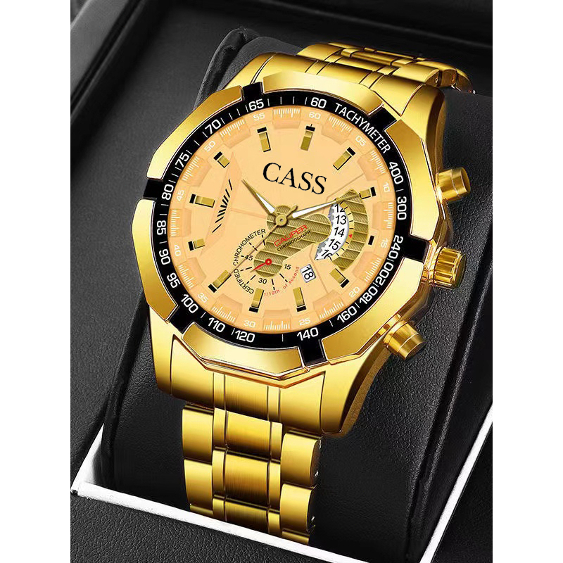 Jam Tangan Pria Anti Air Cass Swiss Dial Besar Gerakan Otomatis Penuh Arloji Pria Calender Luminous 